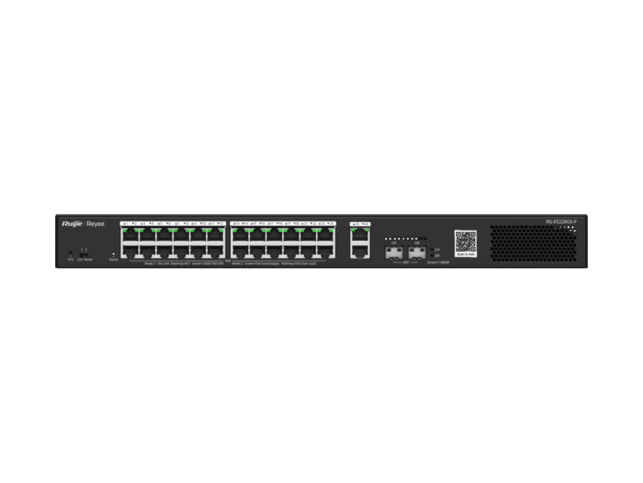 RG-ES228GS-P: Reyee 28-port Gigabit Smart Cloud Managed PoE Switch (370W)