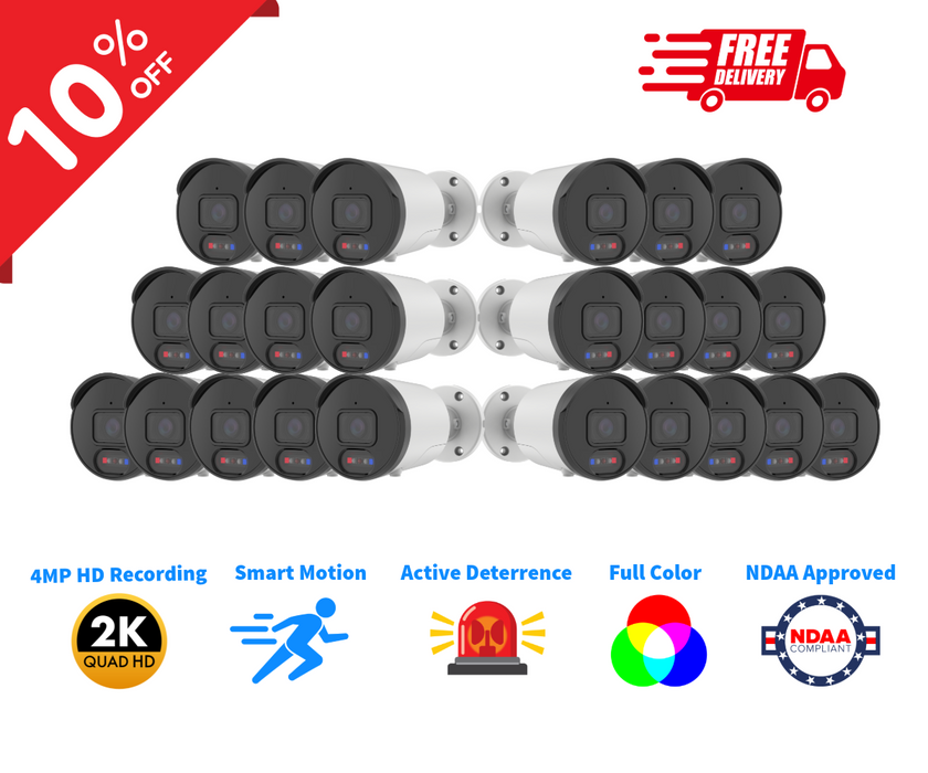 XP-4AD-FB 4MP Fixed Lens Bullet IP Camera Case Bundle (24x per case) - Save Big!