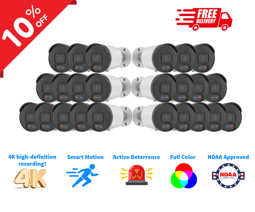 XP-8AD-FB 8MP Full-Color AI Bullet Camera Case Bundle (24 per case) - Save 10%!