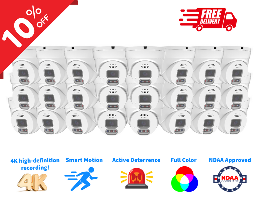 XP-8AD-FT 8MP Full-Color AI Turret Camera Case Bundle (24 per case) - Save 10%!