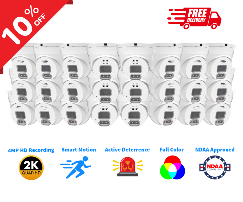 XP-4AD-FT 4MP Fixed Lens Turret IP Camera Case Bundle (24x per case) - Save Big!