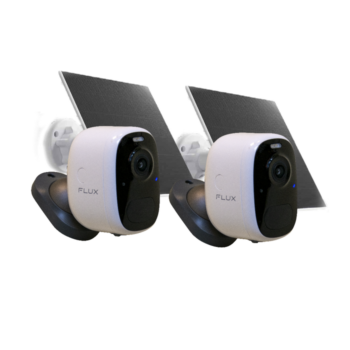 2 Pack of FX-R4 4MP Smart Home Wifi Rechargeable Camera w/32GB + 2 Solar Panels