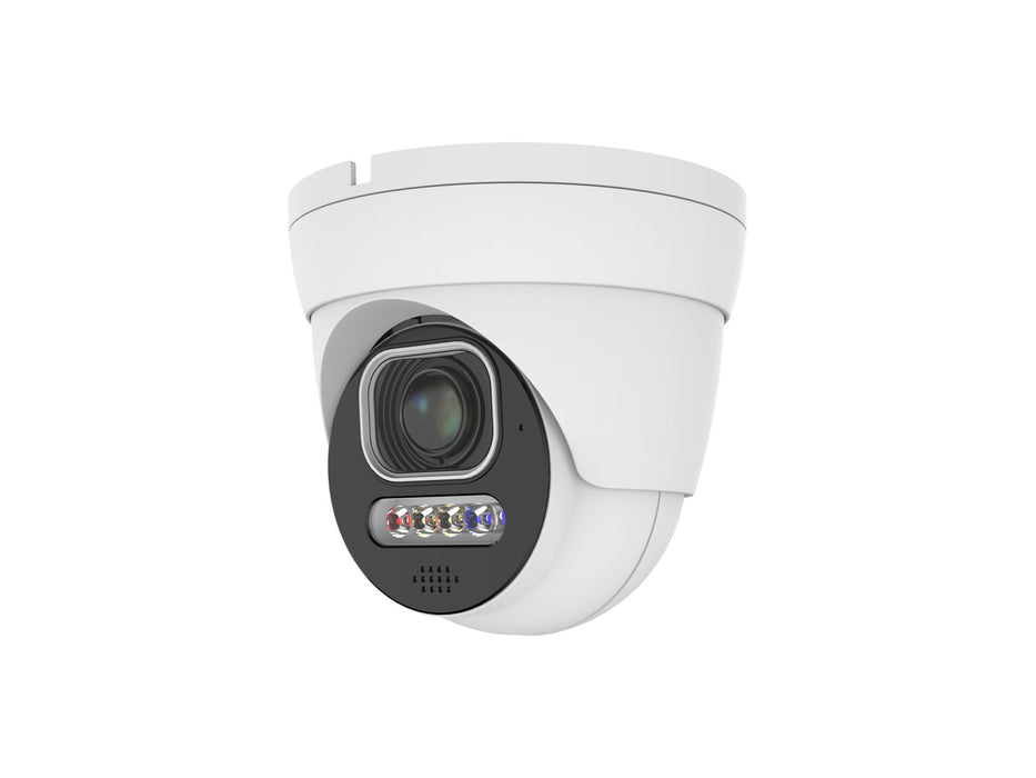XP-8ALL-MZT: 8MP Motorized Zoom IP Turret Camera w/Active Deterrence w/Full Color w/AI