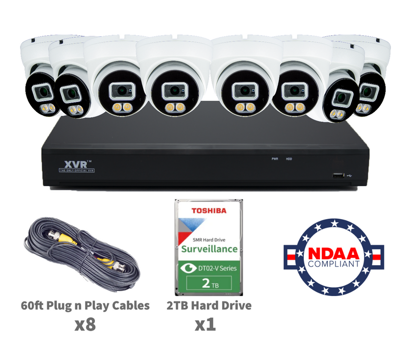 12 Channel XVR Complete Camera System with 8 x 5MP HD Turret Cameras w/ Audio